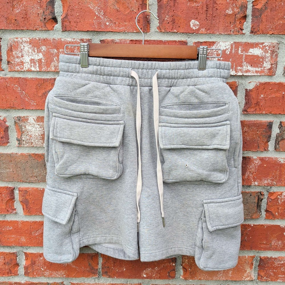 EPTM Cargo Sweat Shorts Mens Small 30 Gray Fleece Multi-Pocket Streetwear